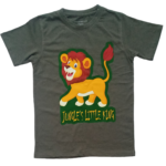 kids jungle's little king olive green tee