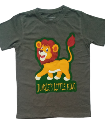 kids jungle's little king olive green tee