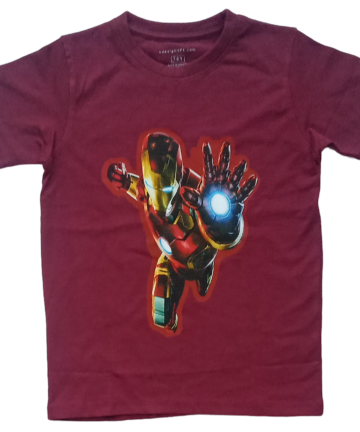 kids iron man maroon tee