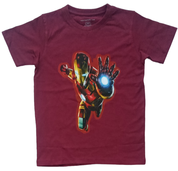 kids iron man maroon tee