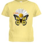 at work yellow tee butterfly