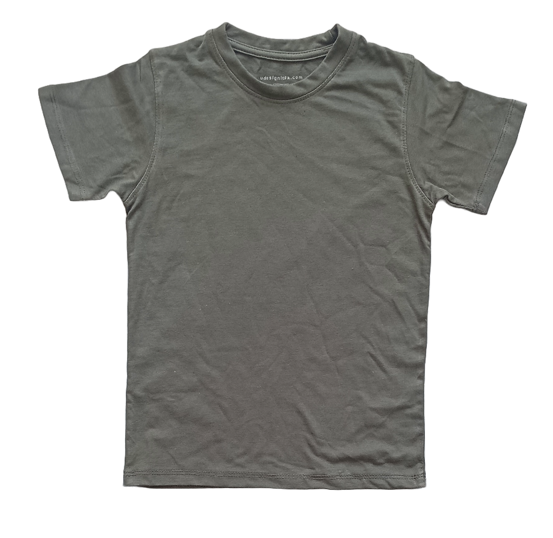 Unisex boys girls Olive Green T-shirt