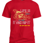 Men Red T shirt Life is short custom designed in Peshawar with your name