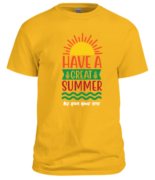 Men Yellow T shirt have a great Summer custom designed with your name