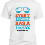 Men white T shirt Every summer has a story custom designed with in Peshawar