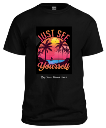 men black t-shirt beach just see yourself custom desinged with your name in Peshawar online