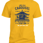 Men Yellow T shirt Life is a carousal stay on custom designed with Name in Peshawar